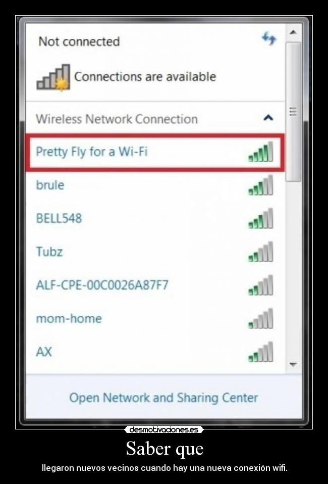 Saber que - llegaron nuevos vecinos cuando hay una nueva conexión wifi.