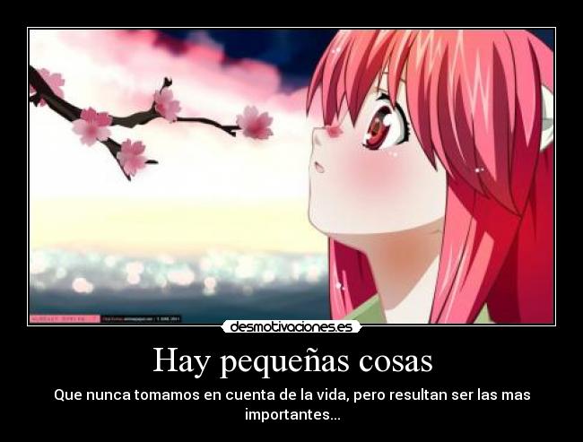 carteles nyu elfen lied hay pequenas cosas que nunca tomamos cuenta vida pero resultan ser desmotivaciones