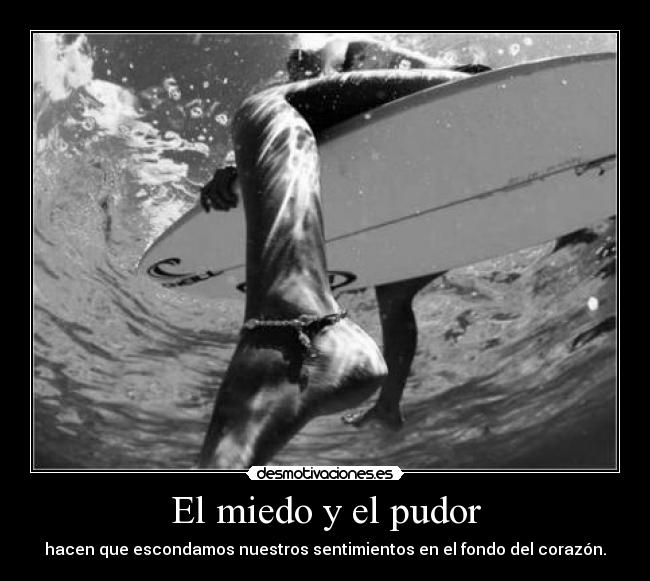 El miedo y el pudor - hacen que escondamos nuestros sentimientos en el fondo del corazón.