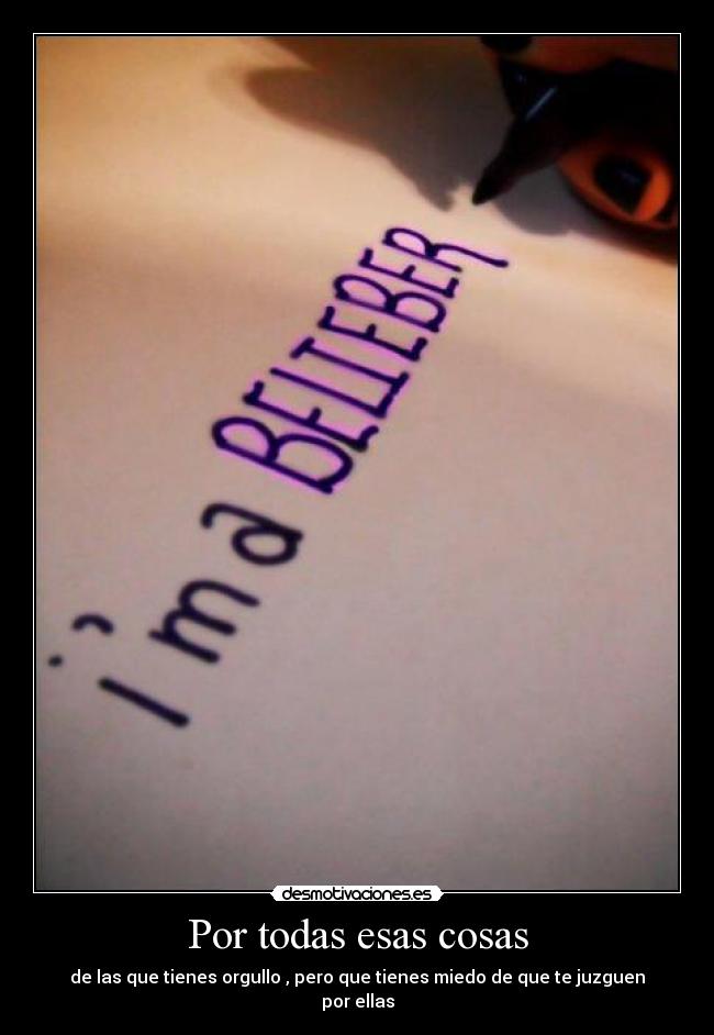 Por todas esas cosas - de las que tienes orgullo , pero que tienes miedo de que te juzguen por ellas