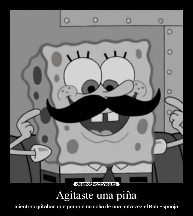 carteles bob esponja gritar pina salir puta desmotivaciones