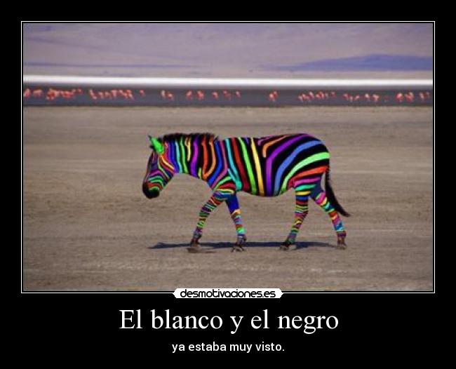 El blanco y el negro - ya estaba muy visto.