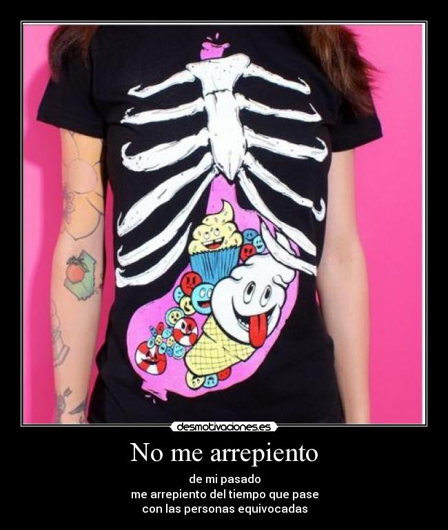 No me arrepiento - de mi pasado
me arrepiento del tiempo que pase
con las personas equivocadas