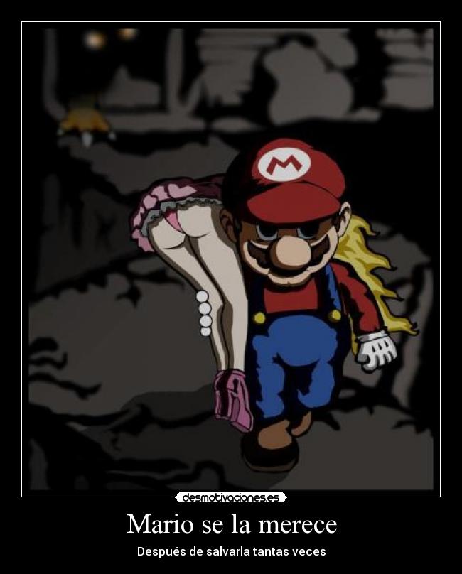 carteles mario peach desmotivaciones