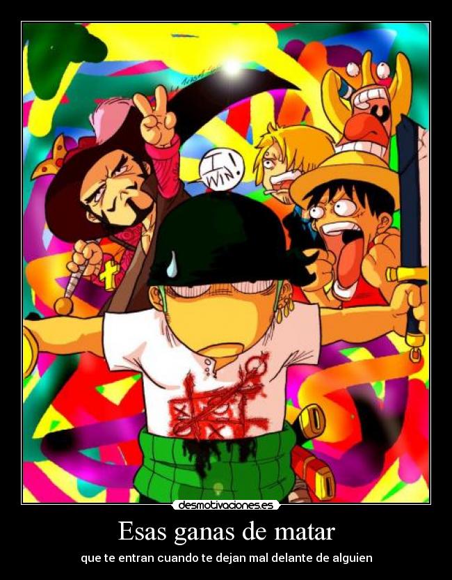 carteles onepiece zoro mihawk luffy sanji usopp jeremai desmotivaciones