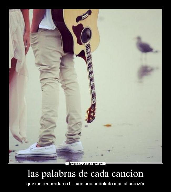 las palabras de cada cancion -