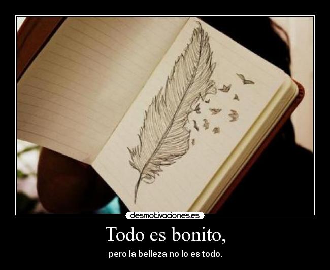 Todo es bonito, - pero la belleza no lo es todo.