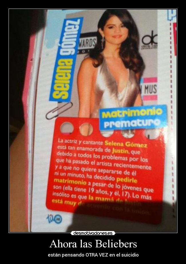 Ahora las Beliebers - están pensando OTRA VEZ en el suicidio