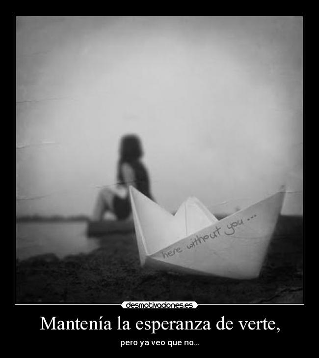 Mantenía la esperanza de verte, - pero ya veo que no...