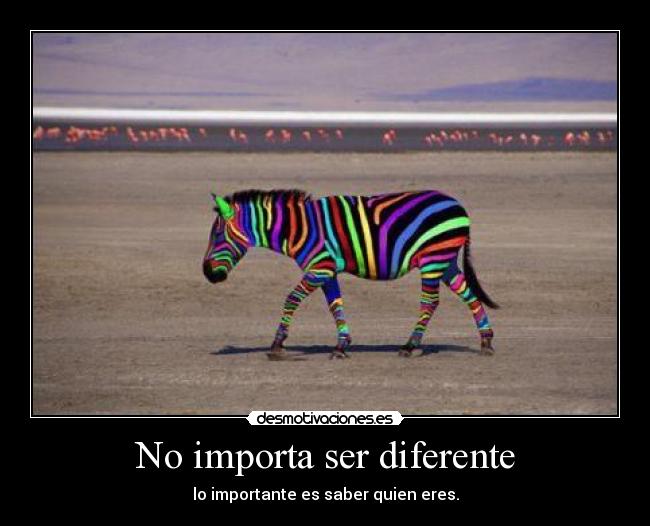 No importa ser diferente - lo importante es saber quien eres.