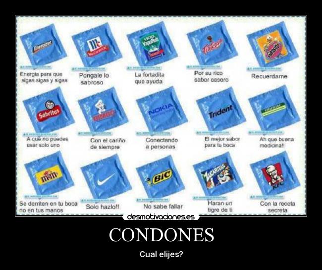 CONDONES - Cual elijes?