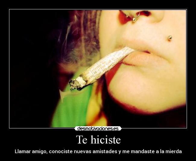 Te hiciste - Llamar amigo, conociste nuevas amistades y me mandaste a la mierda