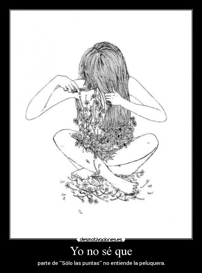 Yo no sé que - parte de Sólo las puntas no entiende la peluquera.