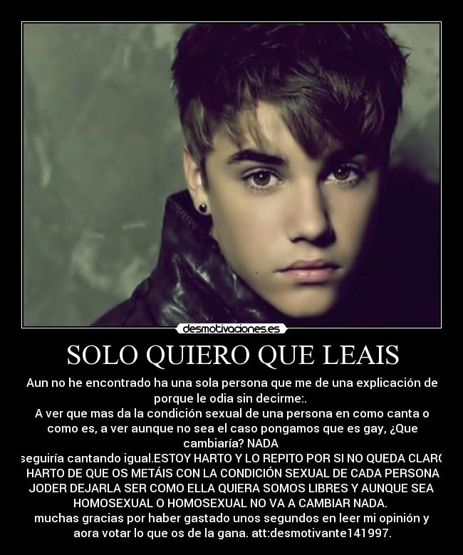 SOLO QUIERO QUE LEAIS - 