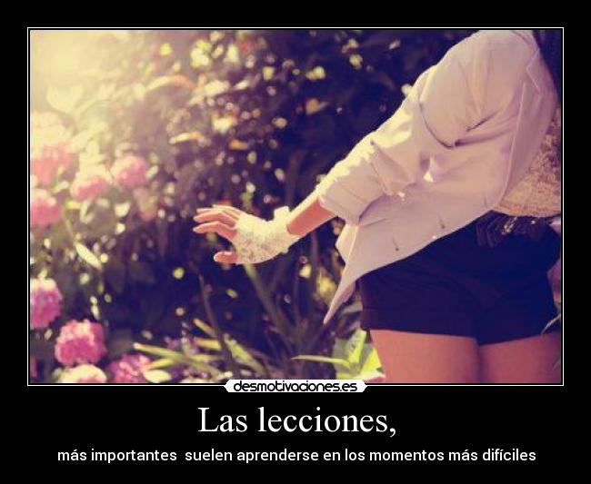 Las lecciones, - 