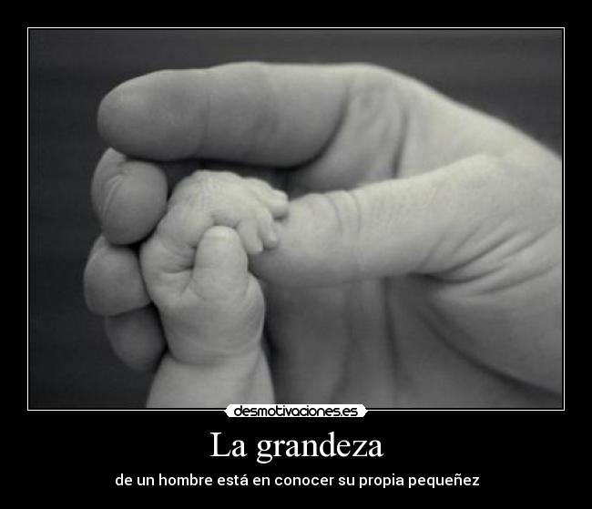 La grandeza - de un hombre está en conocer su propia pequeñez