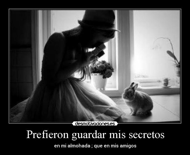 Prefieron guardar mis secretos - en mi almohada ; que en mis amigos