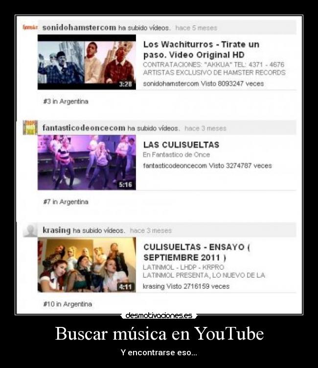 Buscar música en YouTube - Y encontrarse eso...