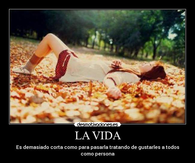LA VIDA - Es demasiado corta como para pasarla tratando de gustarles a todos como persona