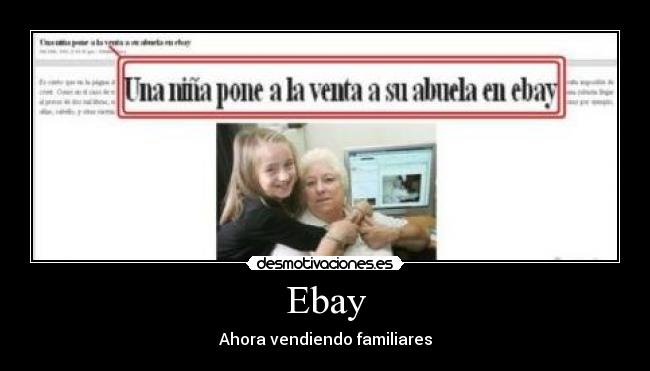 Ebay - Ahora vendiendo familiares