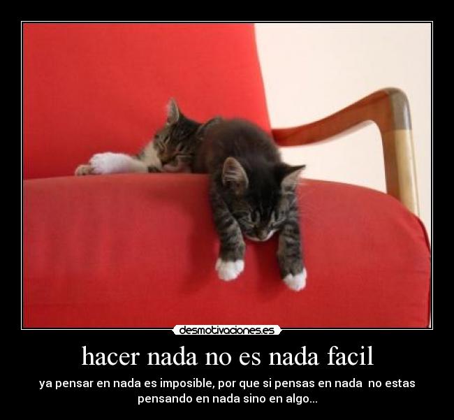 hacer nada no es nada facil -