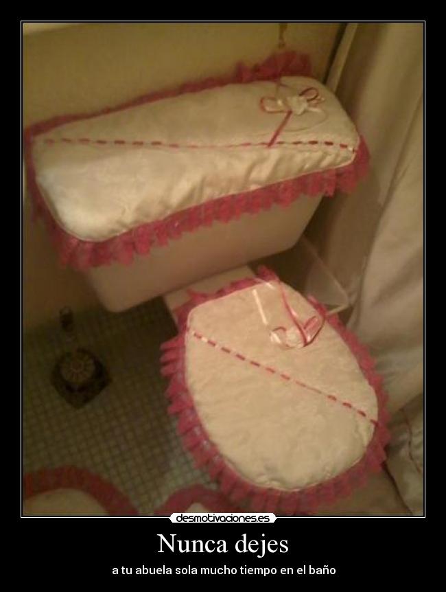 Nunca dejes - a tu abuela sola mucho tiempo en el baño