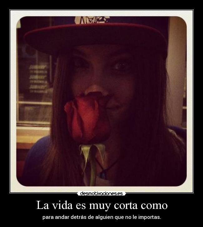 La vida es muy corta como -