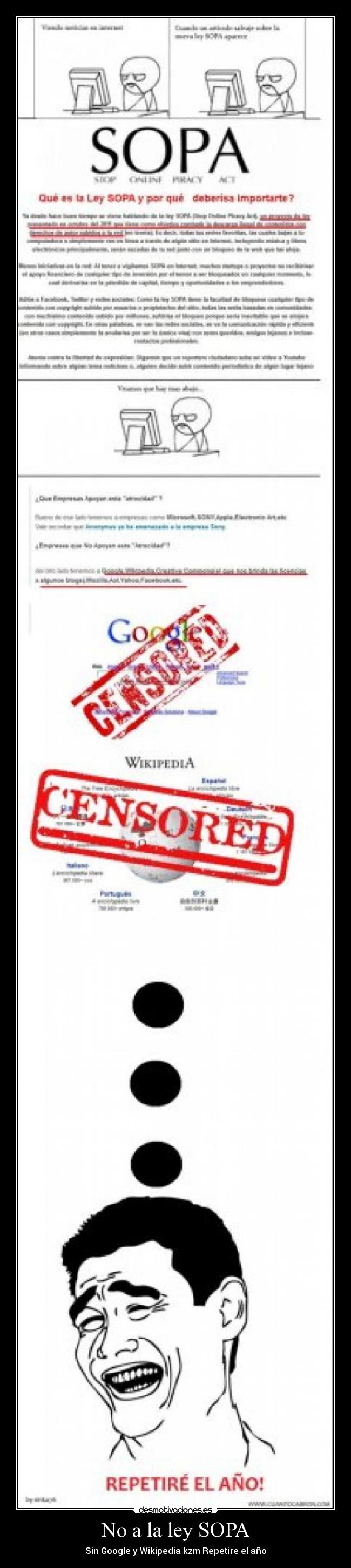 No a la ley SOPA - Sin Google y Wikipedia kzm Repetire el año