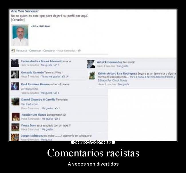 Comentarios racistas -