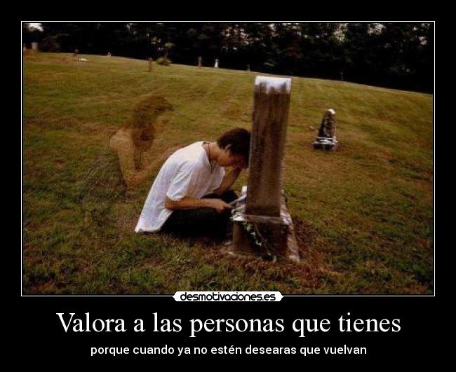 Valora a las personas que tienes -