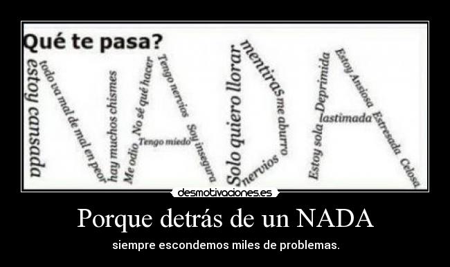 Porque detrás de un NADA - 