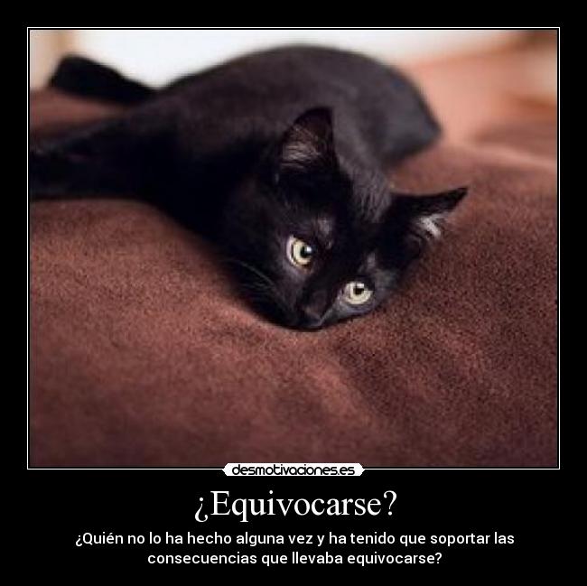 ¿Equivocarse? - ¿Quién no lo ha hecho alguna vez y ha tenido que soportar las
consecuencias que llevaba equivocarse?