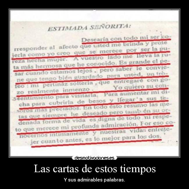 Las cartas de estos tiempos -