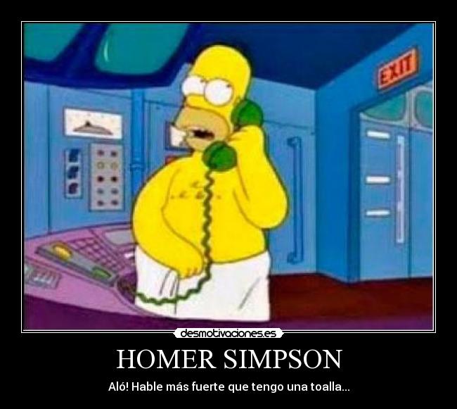 HOMER SIMPSON - Aló! Hable más fuerte que tengo una toalla...