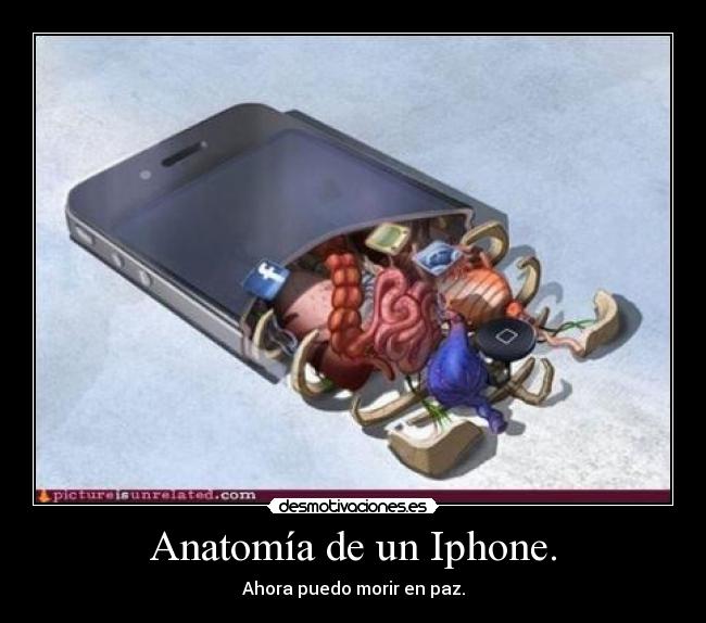 carteles anatomia iphone muerte tranquila desmotivaciones
