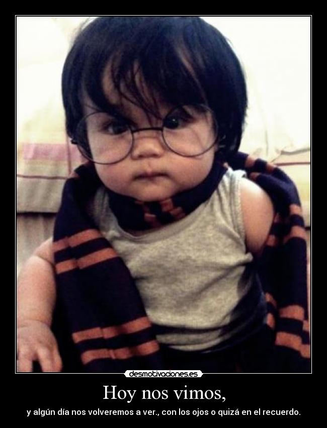 Hoy nos vimos, - y algún día nos volveremos a ver., con los ojos o quizá en el recuerdo.