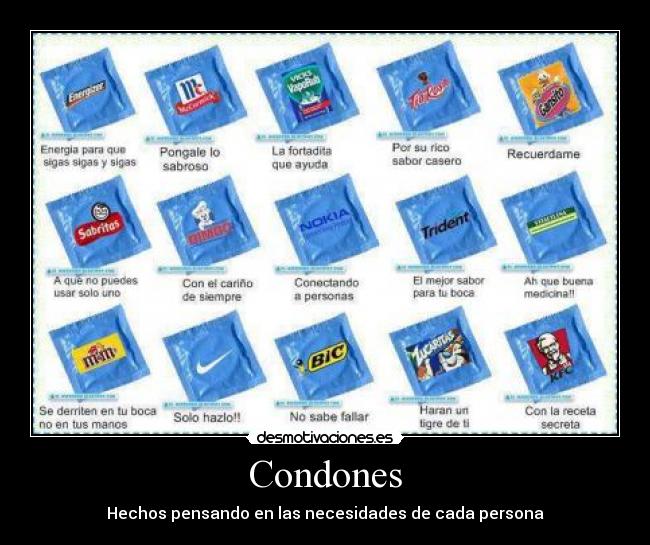 carteles condones todas las marcas lol desmotivaciones