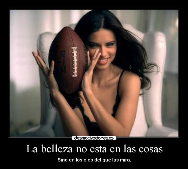 La belleza no esta en las cosas - Sino en los ojos del que las mira.