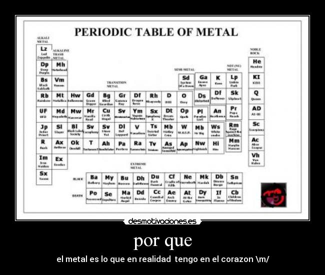 por que - el metal es lo que en realidad  tengo en el corazon \m/