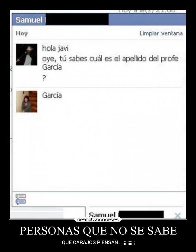 PERSONAS QUE NO SE SABE - 