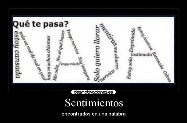 Sentimientos - encontrados en una palabra