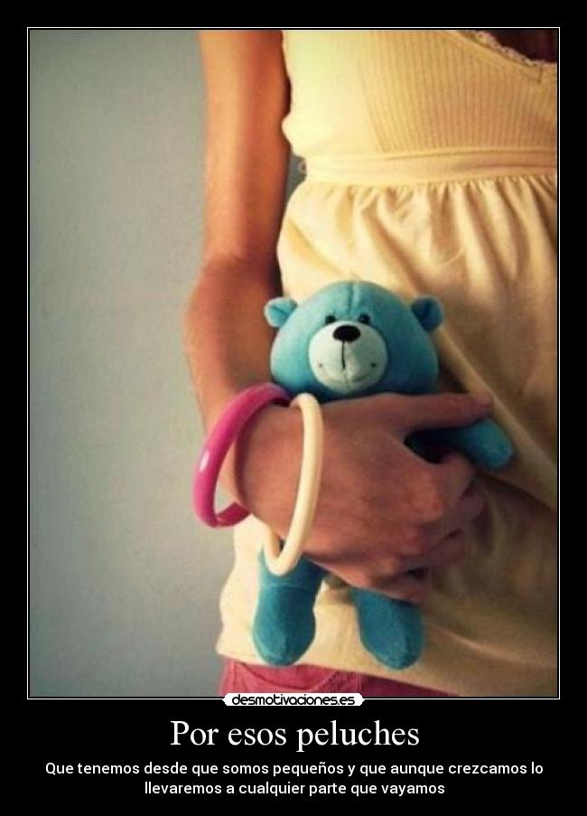 Por esos peluches - Que tenemos desde que somos pequeños y que aunque crezcamos lo
llevaremos a cualquier parte que vayamos