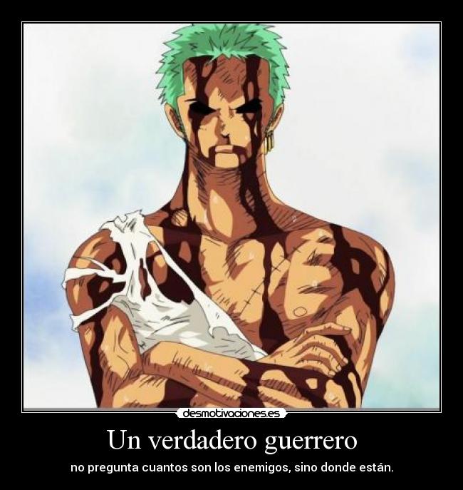 carteles one piece zorro frase espartanos pero que zoro queda genial desmotivaciones