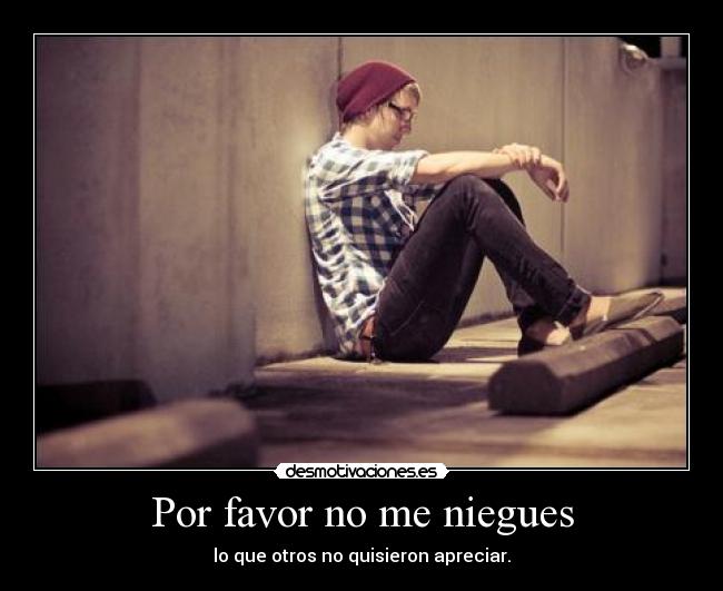 Por favor no me niegues - lo que otros no quisieron apreciar.