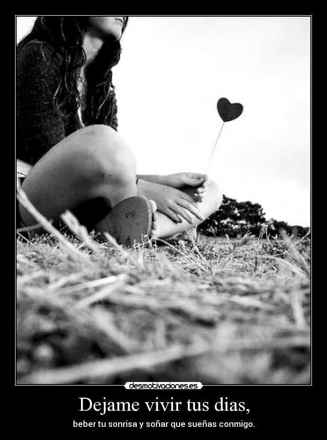 Dejame vivir tus dias, - beber tu sonrisa y soñar que sueñas conmigo.