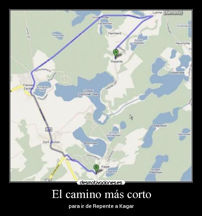 El camino más corto - para ir de Repente a Kagar