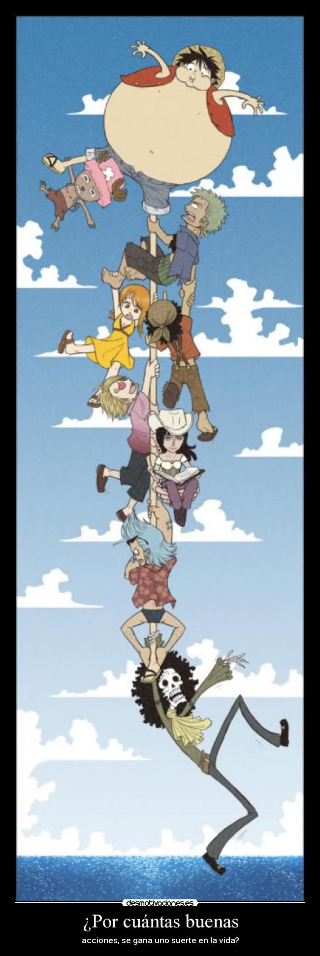 carteles one piece luffy zoro sanji robin nami chopper usopp brook franky desmotivaciones