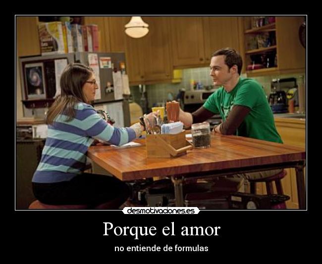 carteles amor amor sheldon amy desmotivaciones