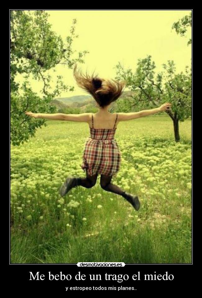 Me bebo de un trago el miedo - y estropeo todos mis planes..