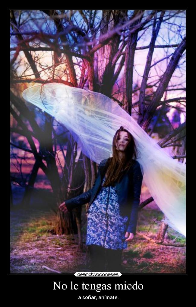 No le tengas miedo - a soñar, anímate.